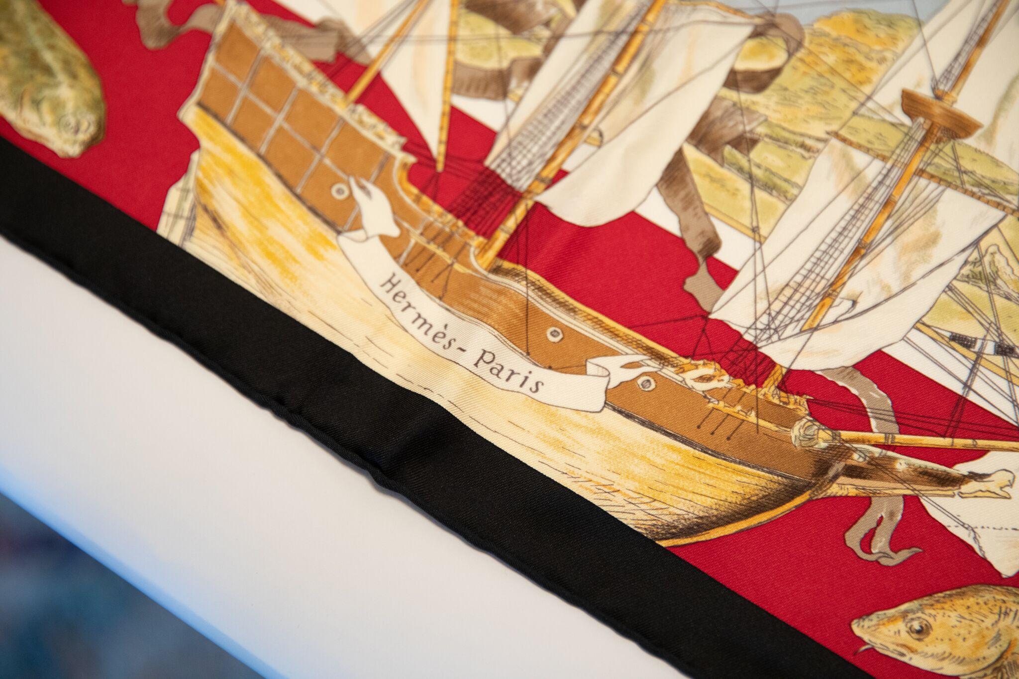 Donna Sciarpa Hermès Samuel de Champlain di Kermit Oliver in vendita