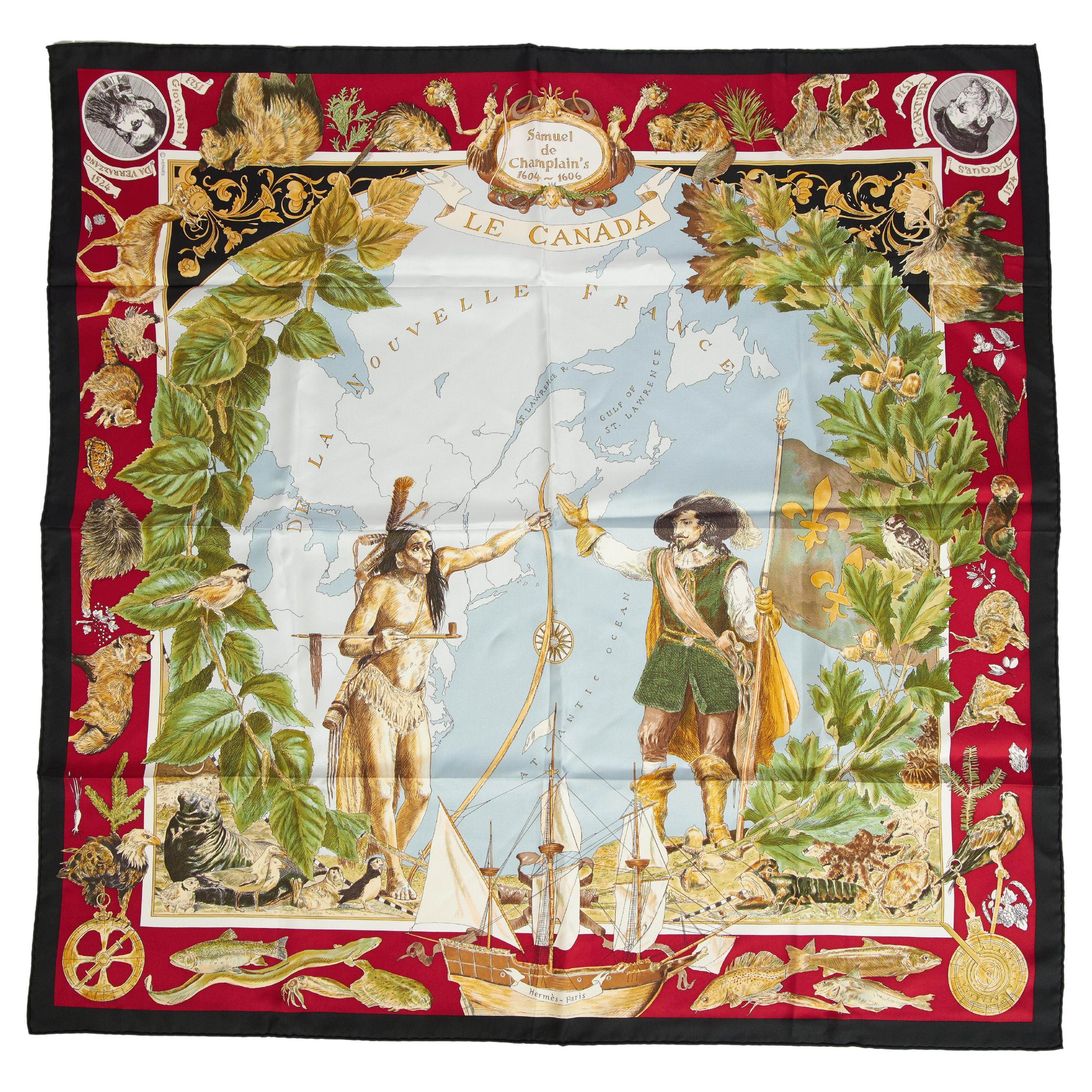 Sciarpa Hermès Samuel de Champlain di Kermit Oliver in vendita