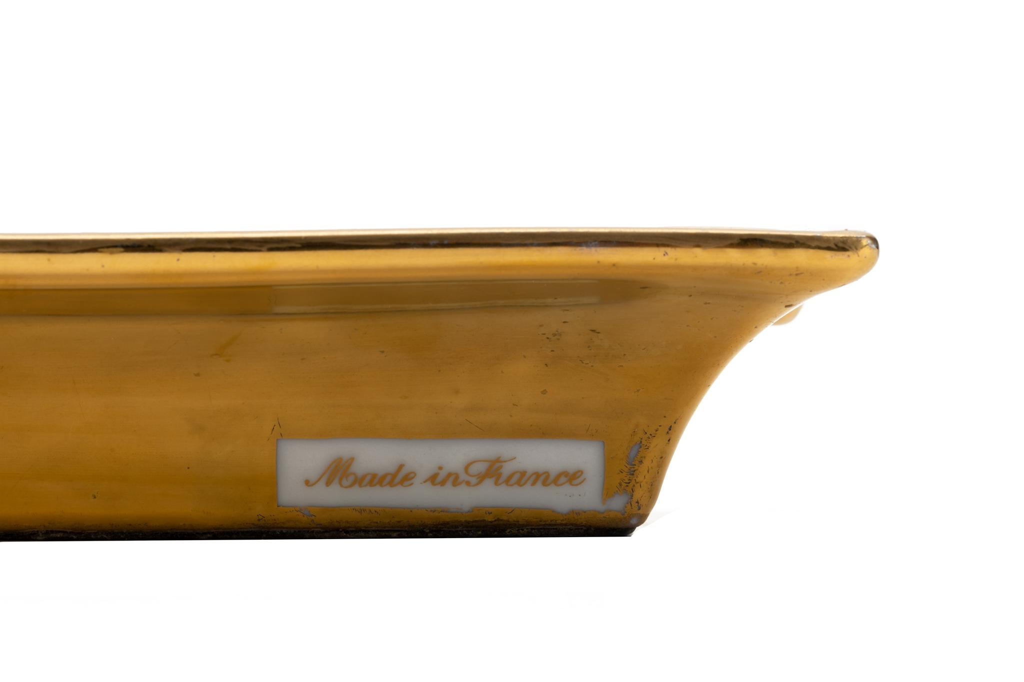 Brown Hermès Samurai Gold Porcelaine Ashtray