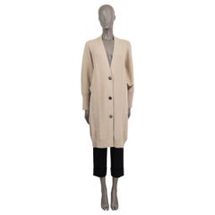 HERMES sand beige wool 2020 VOYAGE KNIT Coat Jacket 34 XXS