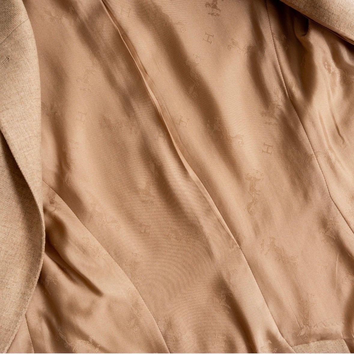 Hermès Sand Cashmere Single-Breasted Blazer  For Sale 1