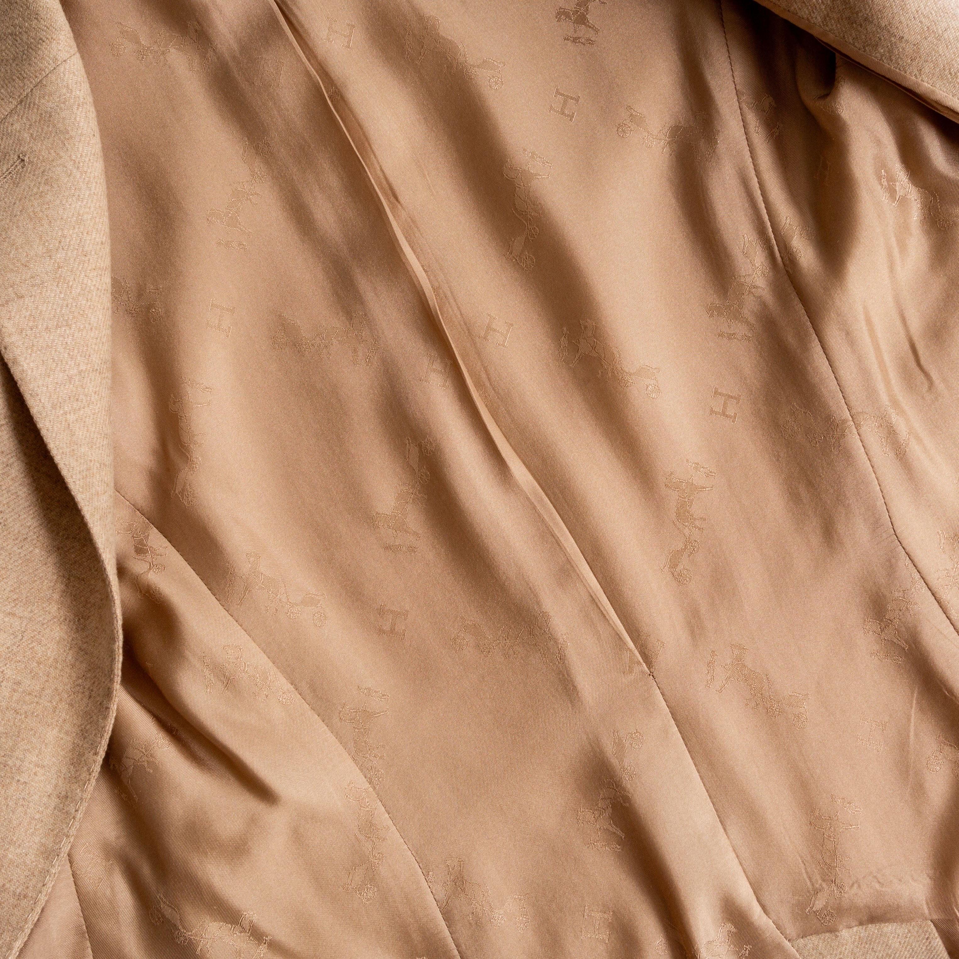 Hermès Sand Cashmere Single-Breasted Blazer For Sale 1