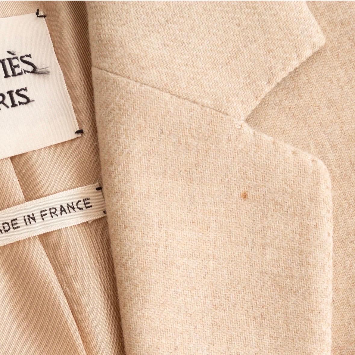 Hermès Sand Cashmere Single-Breasted Blazer  For Sale 2