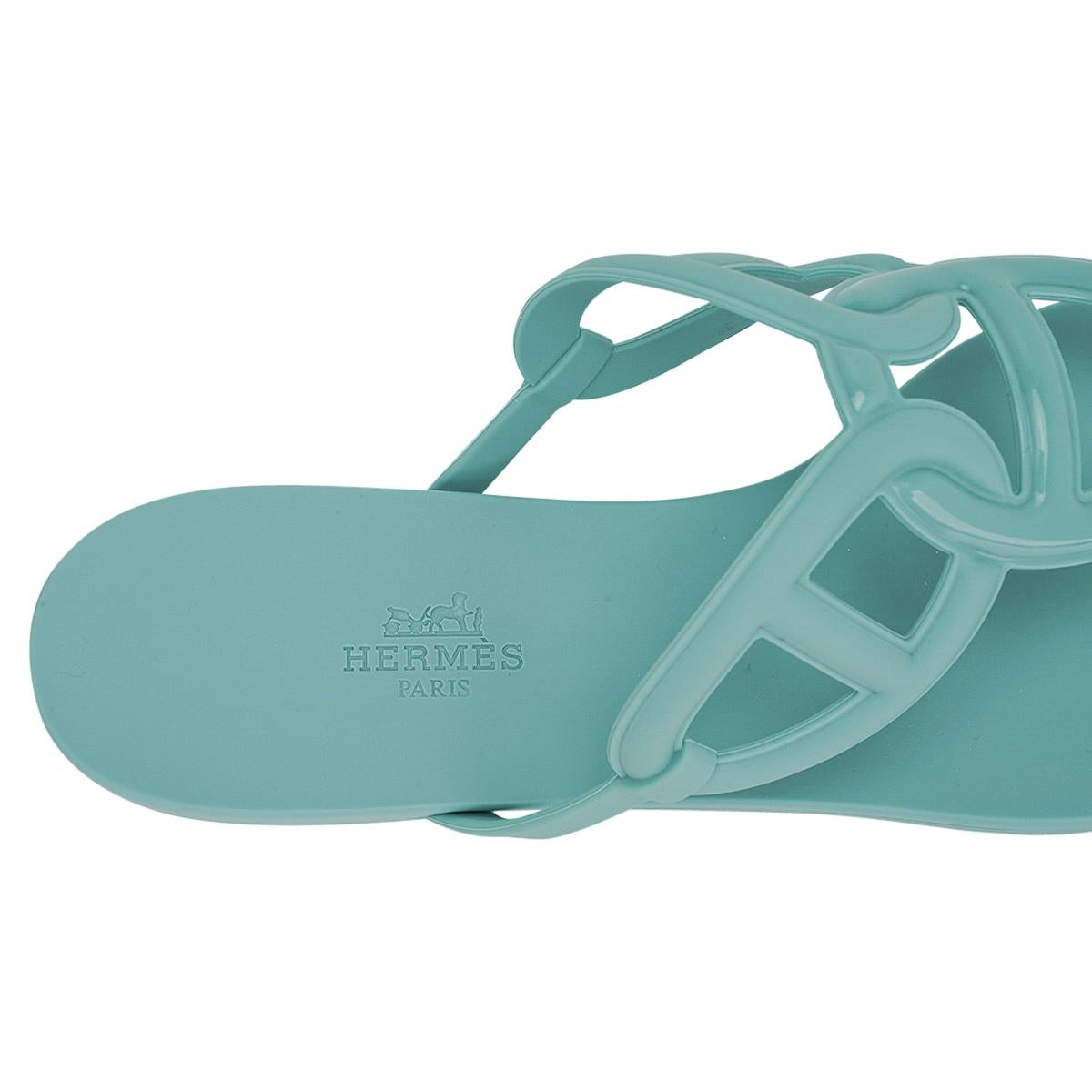 Hermes Egerie Vert Embrun Sandale Limited Edition 39 /9 Läuft eine Größe klein Passt 38 im Angebot 3