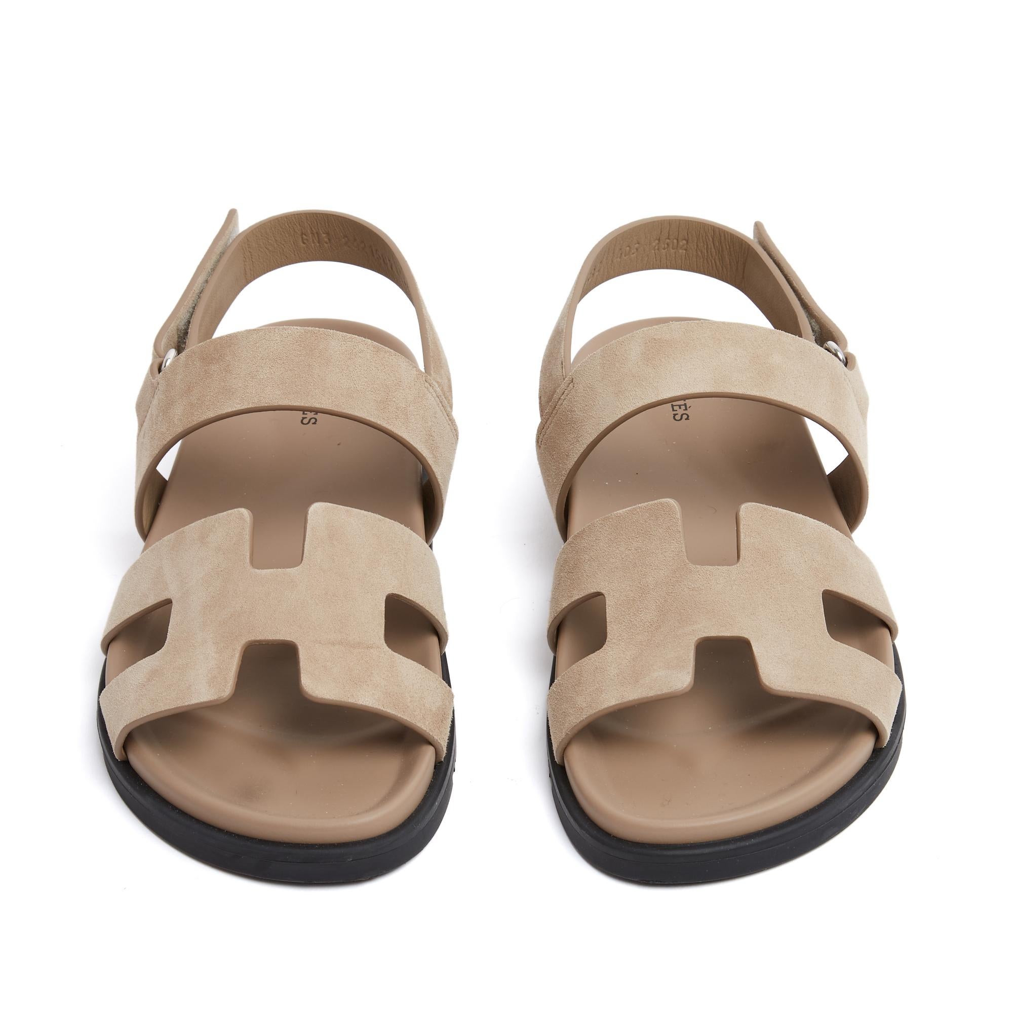 Hermès Sandales Chypre EU40.5 Beige Suede Genius Sandals UK6.5 US9 Hermes NIB In New Condition For Sale In PARIS, FR