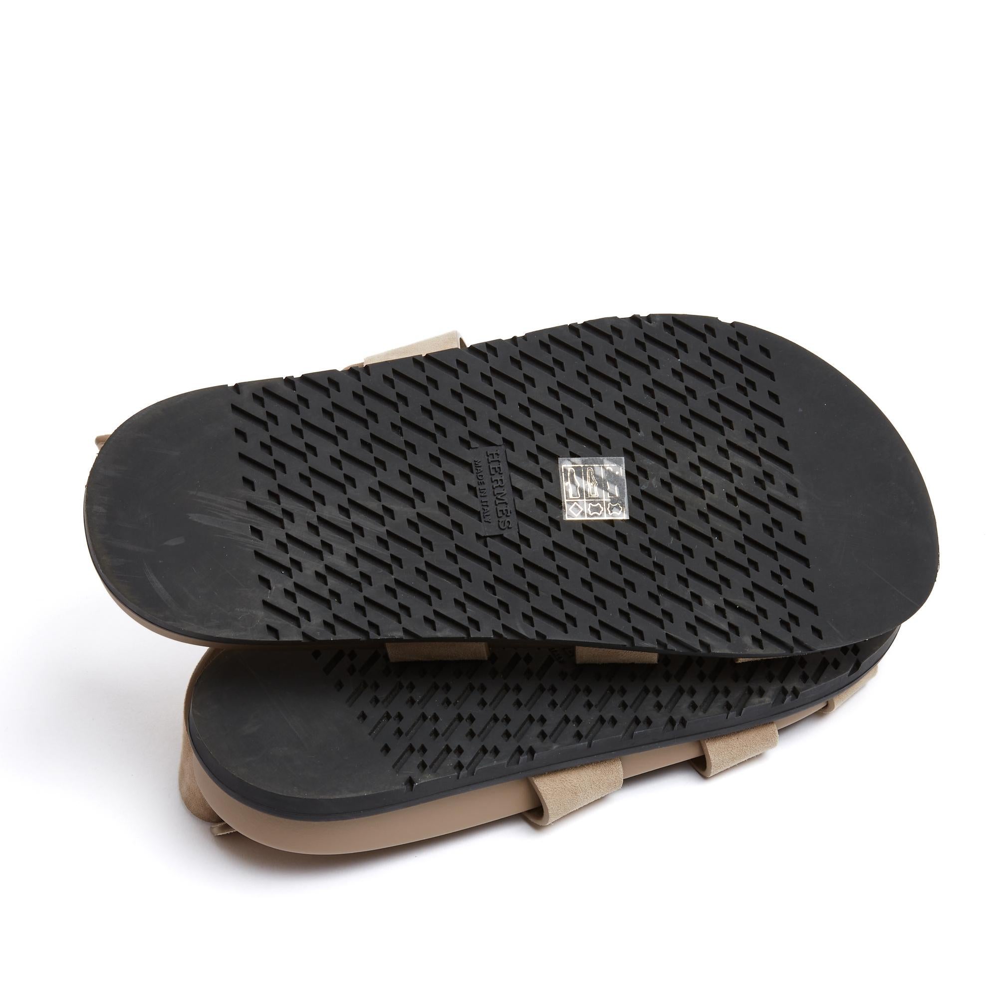 Hermès Sandales Chypre EU40.5 Beige Suede Genius Sandals UK6.5 US9 Hermes NIB For Sale 1