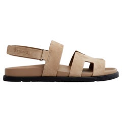 Hermès Sandales Chypre EU40.5 Beige Suede Genius Sandals UK6.5 US9 Hermes NIB
