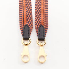 HERMES Sangle 25 brown diagonal stripes woven fabric gold hardware bag strap