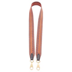 HERMES Sangle 25 brown diagonal stripes woven fabric gold hardware bag strap