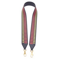 HERMES Sangle 40 red yellow black woven leather gold hardware bag strap