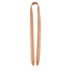 HERMES Sangle Cavale 25 brown white chevron woven fabric gold hardware bag strap