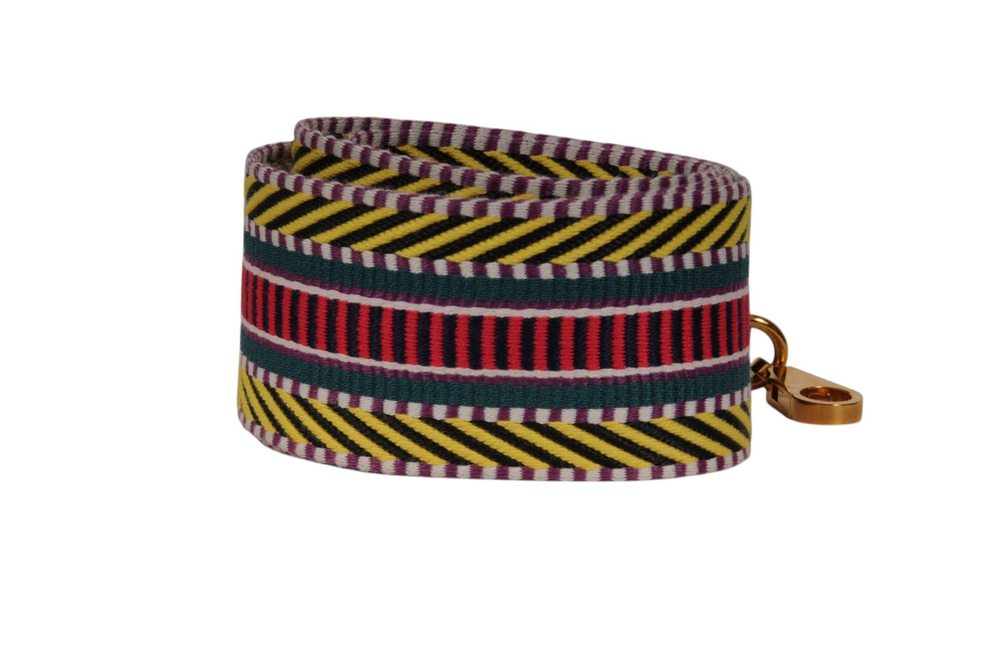 Hermes Sangle Cavale Tasche Schulterriemen Gelb Grün Rot Schwarz Crossbody Travel im Zustand „Hervorragend“ im Angebot in North Miami, FL