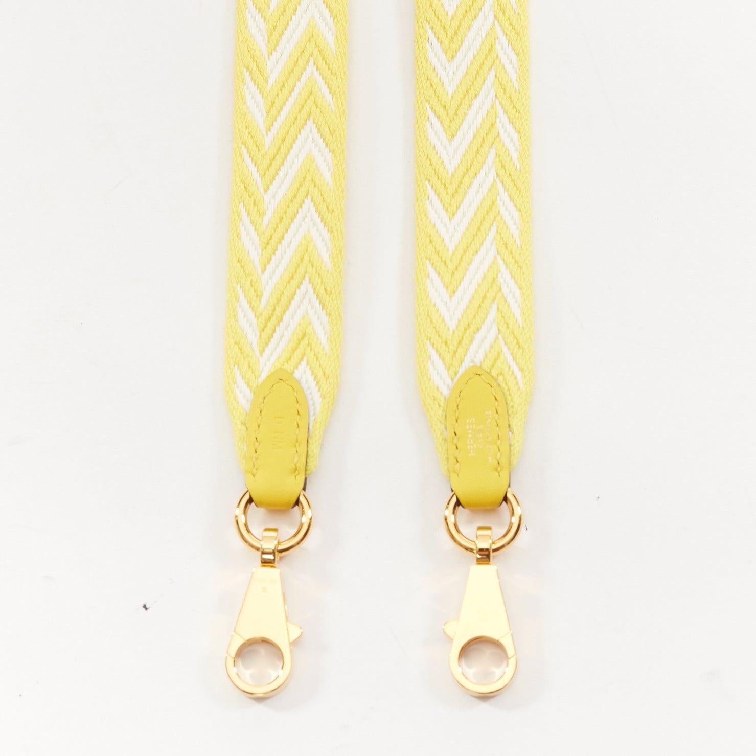 Women's or Men's HERMES Sangle Zigzag 25 chevron stripes woven fabric gold hardware bag strap For Sale