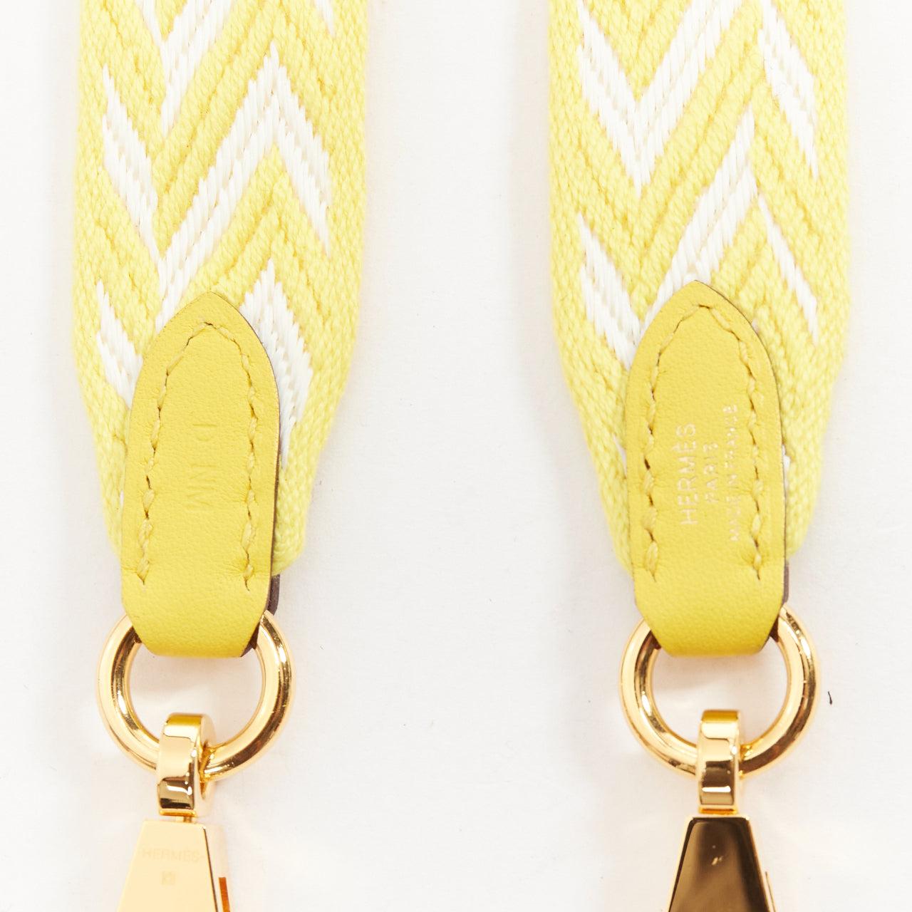 HERMES Sangle Zigzag 25 chevron stripes woven fabric gold hardware bag strap For Sale 3