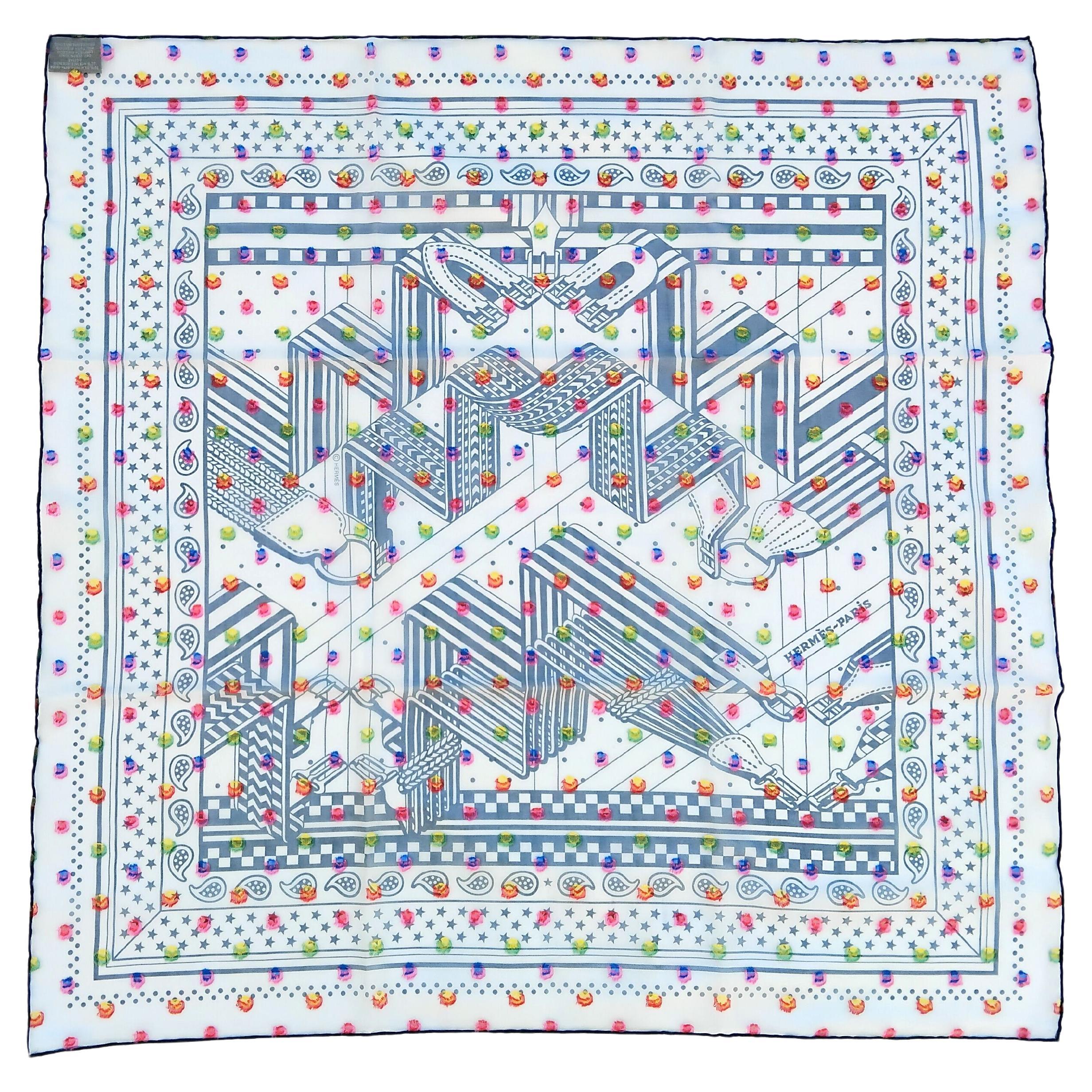 Lovely and Rare Authentic Hermès Scarf

Print: “Sangles en Zig Zag