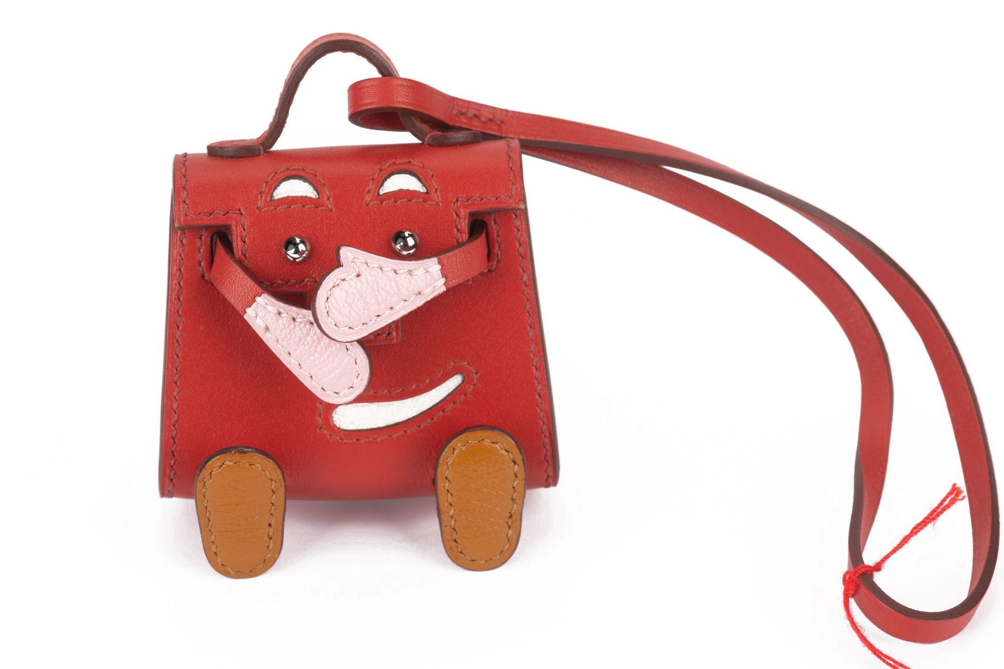 Red Hermès Sanguigne Kelly Idole Bag Charm For Sale