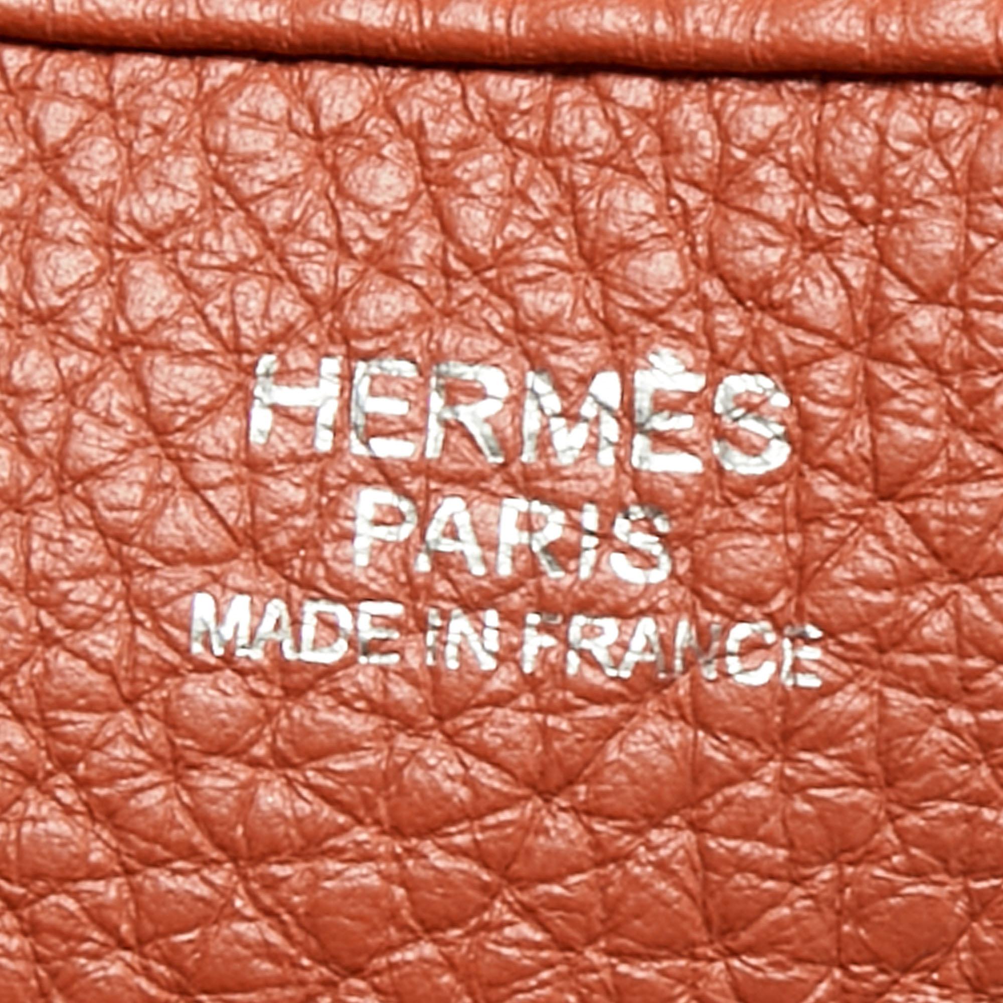 Hermes Sanguine Clemence Leather Evelyne III GM Bag 10