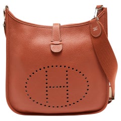 Hermes Sanguine Clemence Leather Evelyne III GM Bag