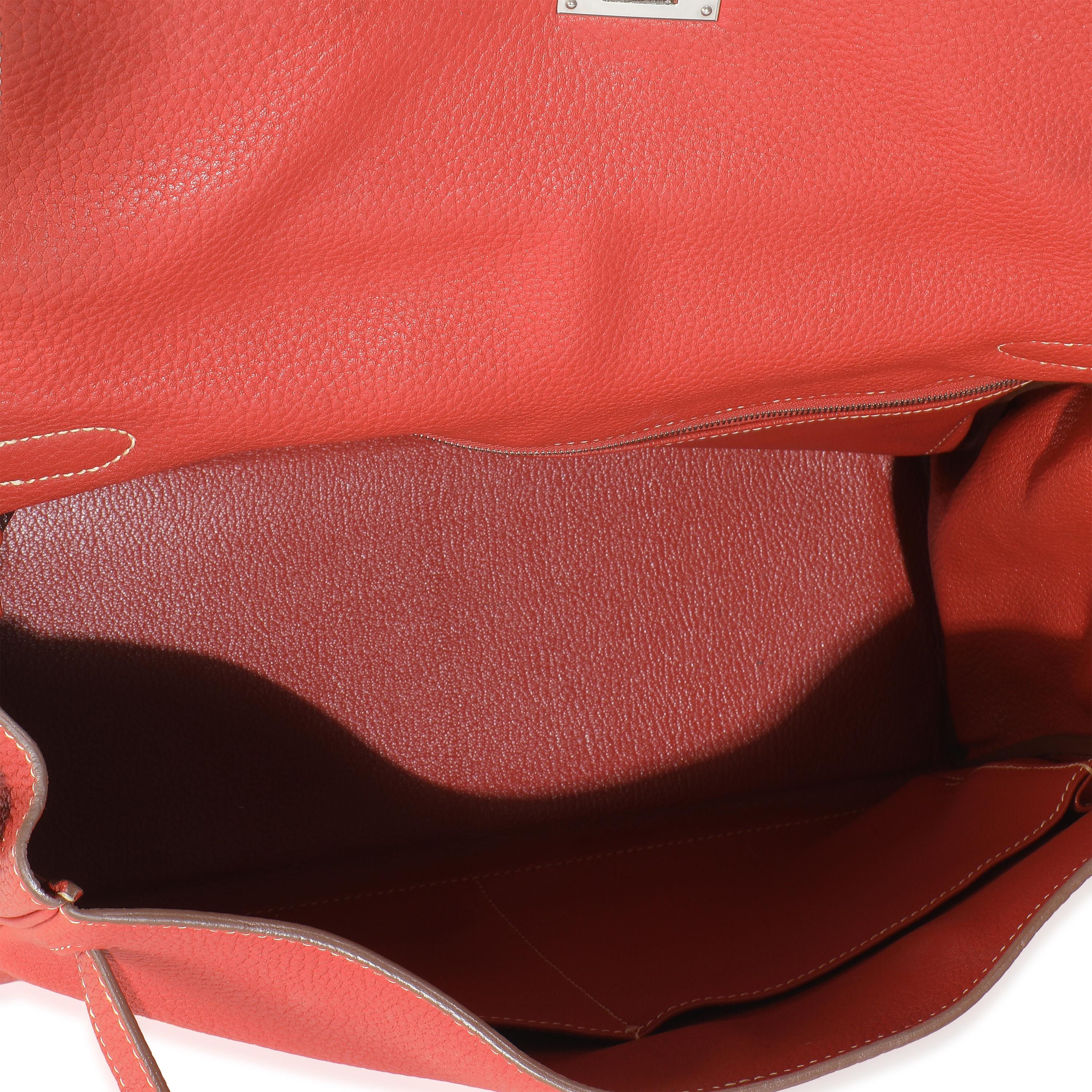 Hermès Sanguine Clemence Retourne Kelly 35 PHW For Sale 2