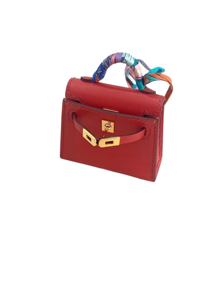 Hermès Sanguine Mini Kelly Twilly Bag Charm For Sale 2