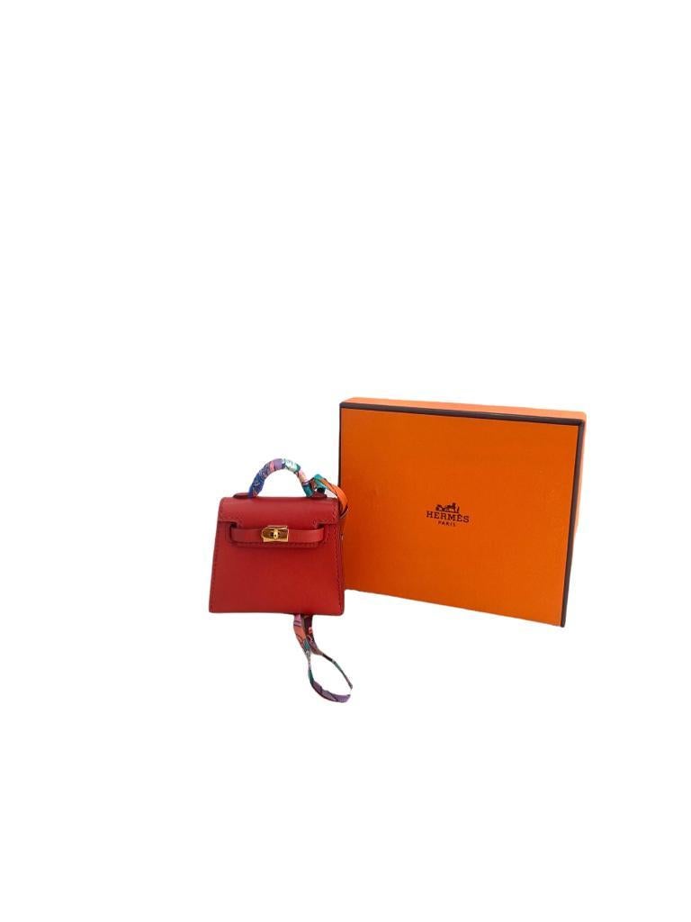 Hermes Argile Mini Micro Kelly Twilly Bag Charm Keychain