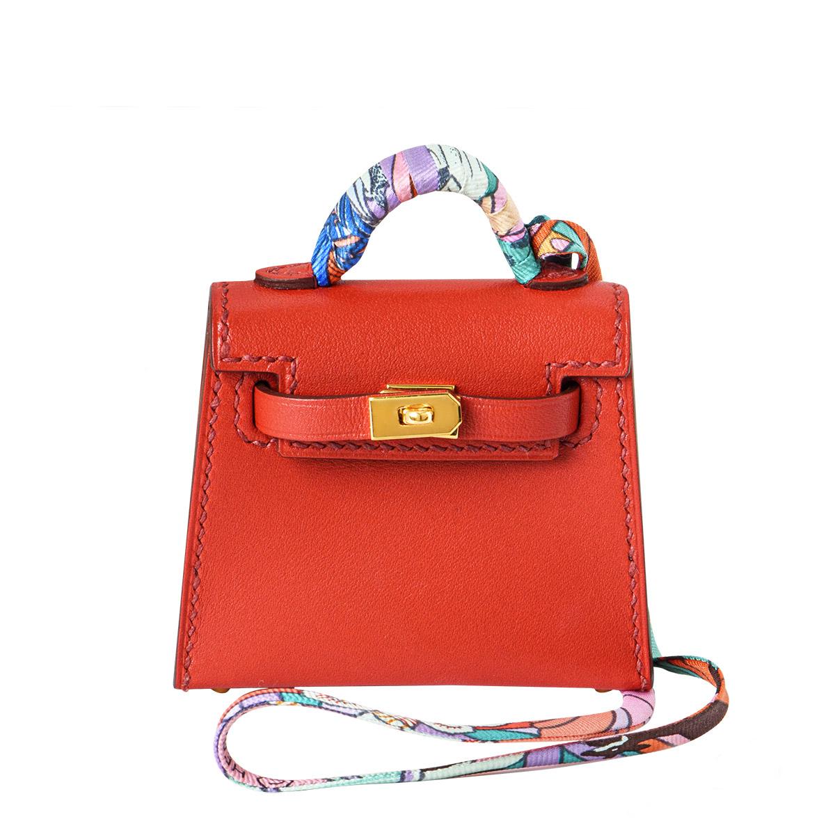 Hermès Sanguine Mini Kelly Twilly Bag Charm In Excellent Condition For Sale In London, GB