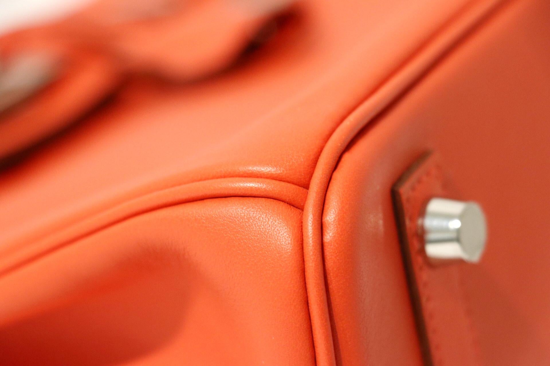 Red Hermès Sanguine Swift Leather 25 cm Birkin Bag