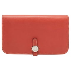 Sanguine Swift Leder-Dogon Duo Brieftasche von Hermès