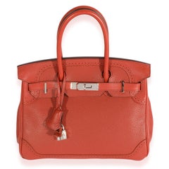 Hermès Sanguine Togo Ghillies Birkin 30 PHW