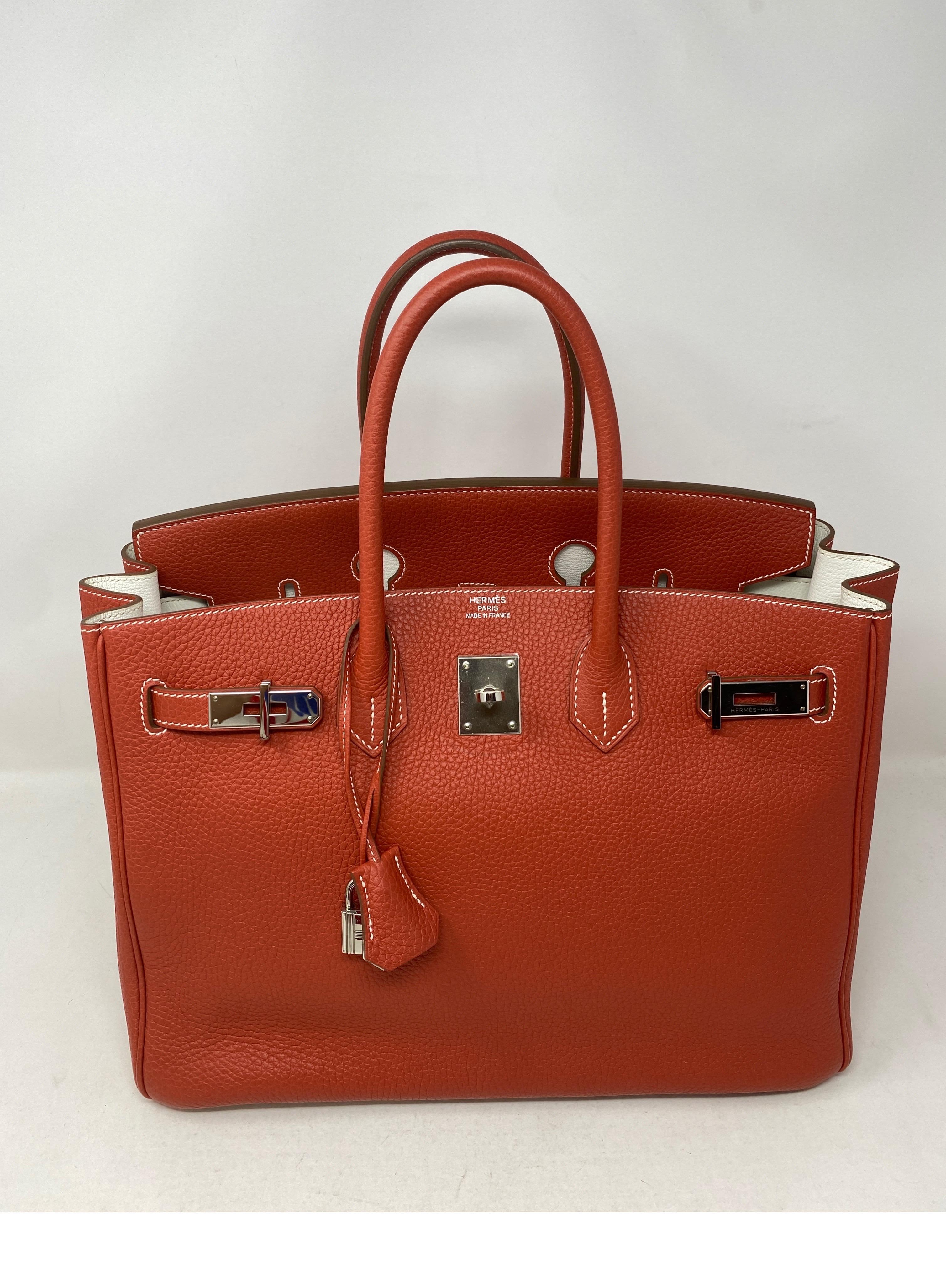 Hermes Sanguine Two Tone Birkin 35 Bag 8