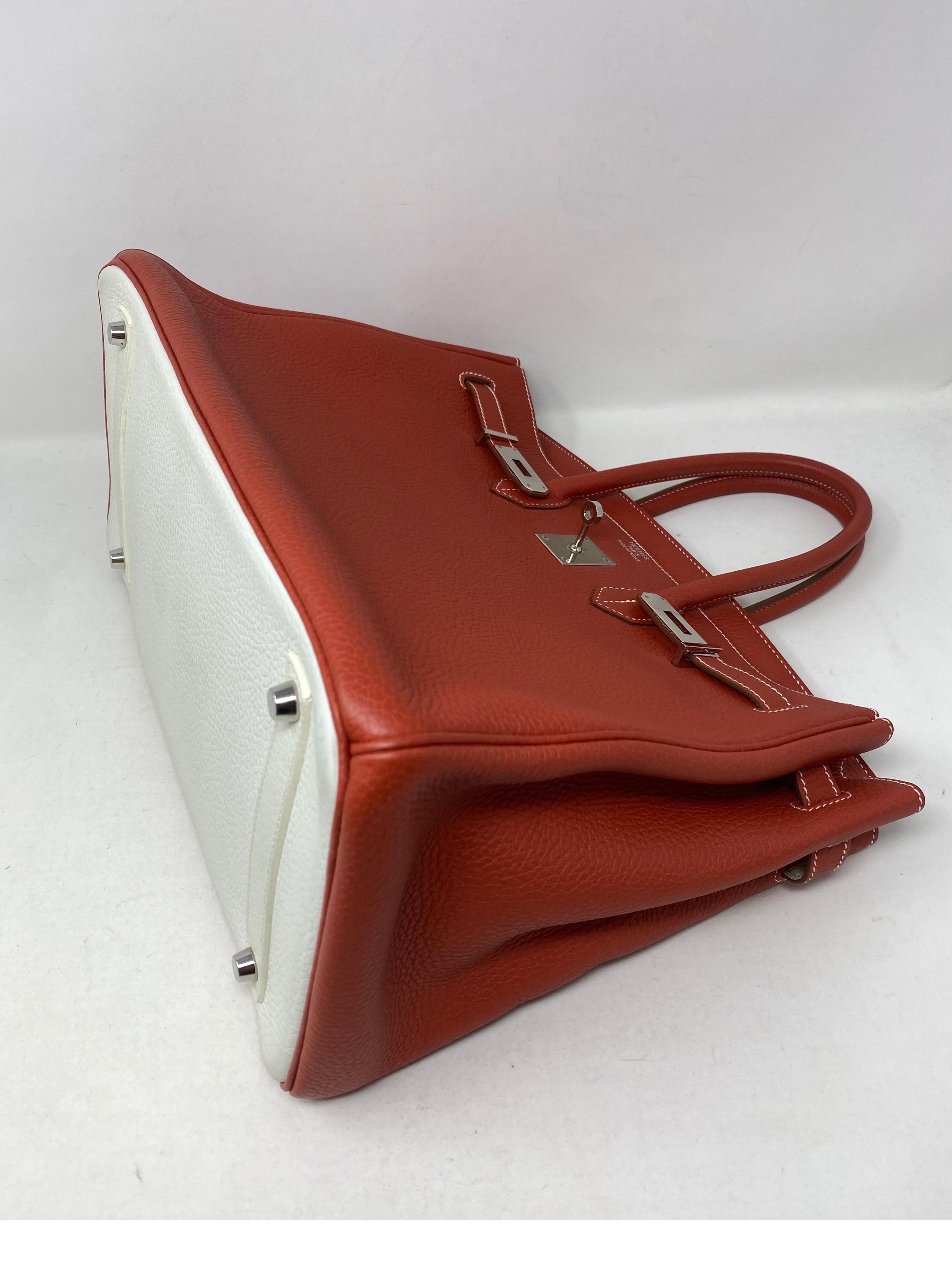 Hermes Sanguine Two Tone Birkin 35 Bag In Excellent Condition In Athens, GA