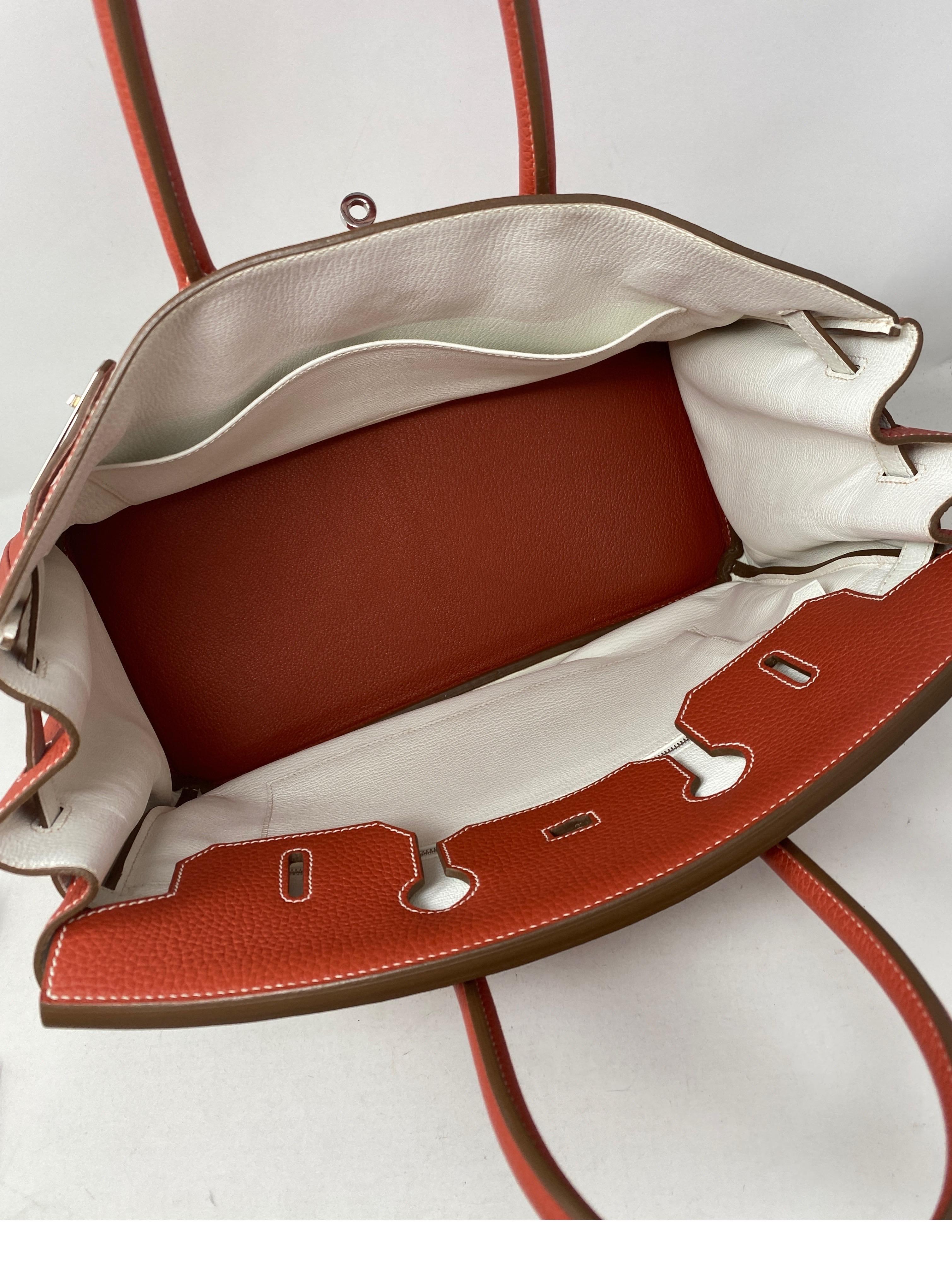 Hermes Sanguine Two Tone Birkin 35 Bag 1