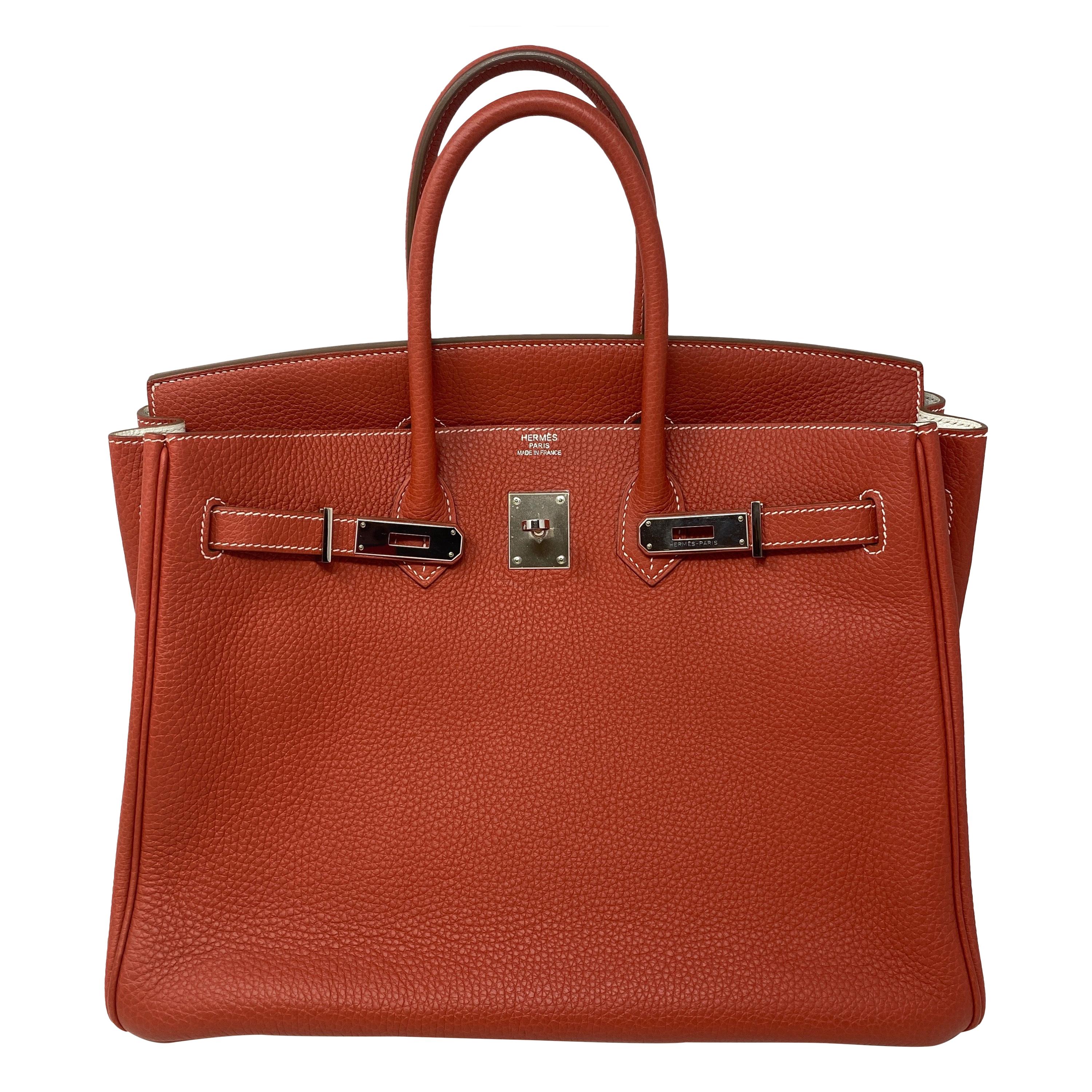 Hermes Sanguine Two Tone Birkin 35 Bag 