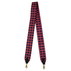 Hermes Saphir/Anemone/Capucine Toile Swift 50mm Maxi Quadrille Bag Strap