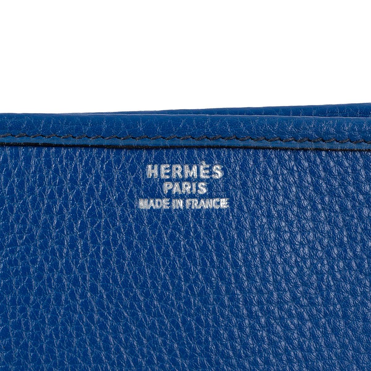 HERMES Saphire blue Fjord leather CHRISTINE GM Shoulder Bag 3