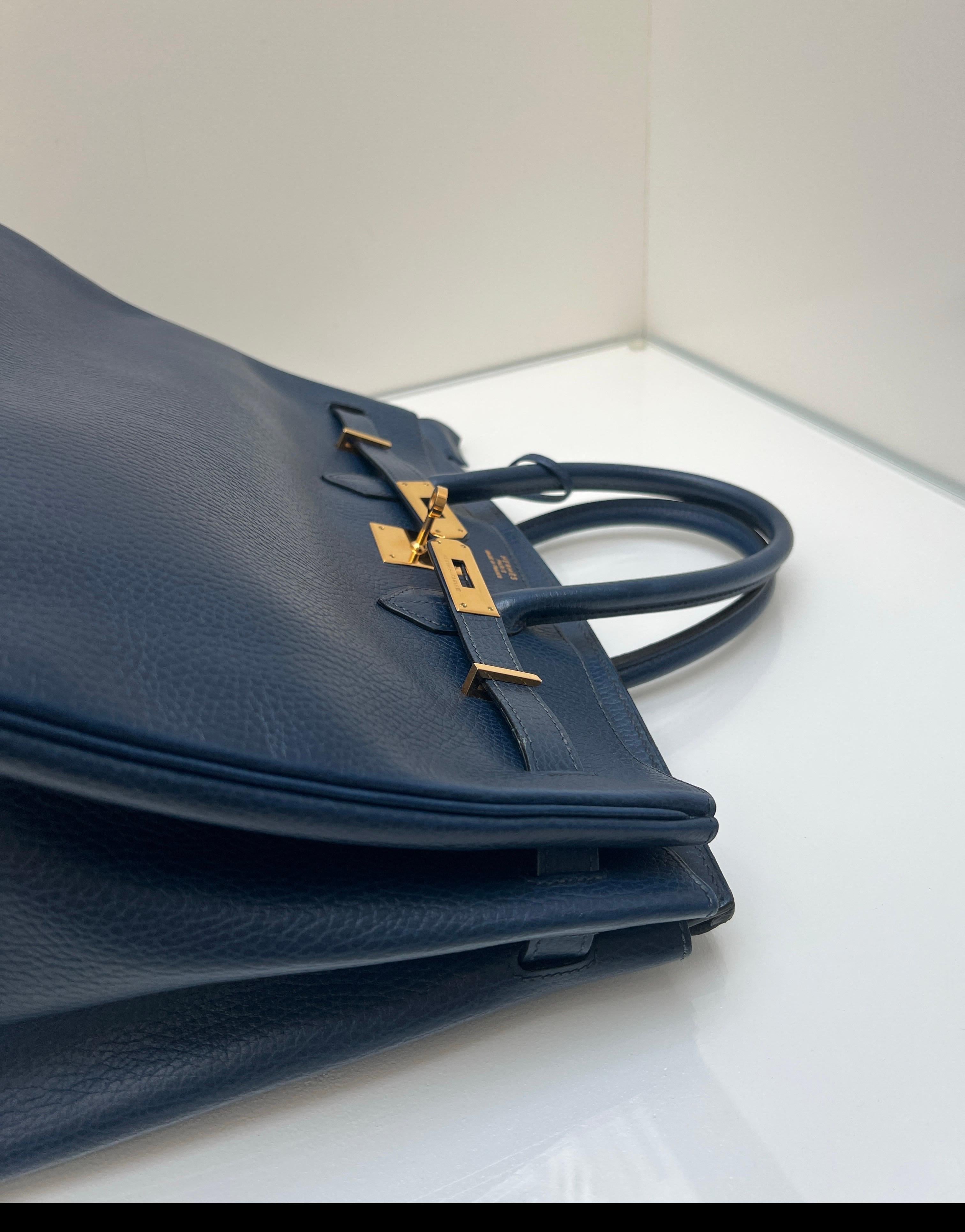 Hermes Sapphire Birkin 35 Bag For Sale 6