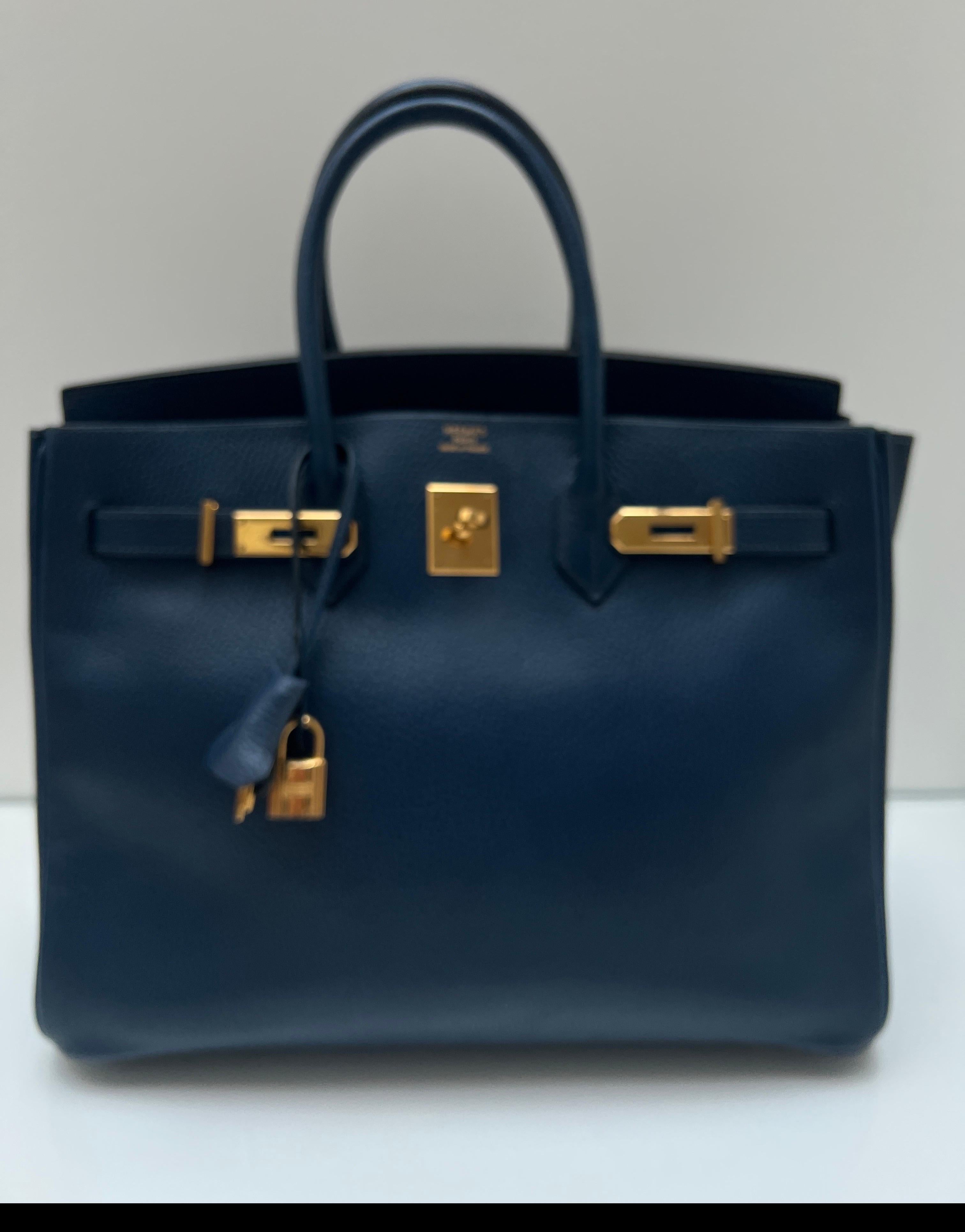 Hermes Sapphire Birkin 35 Bag For Sale 10
