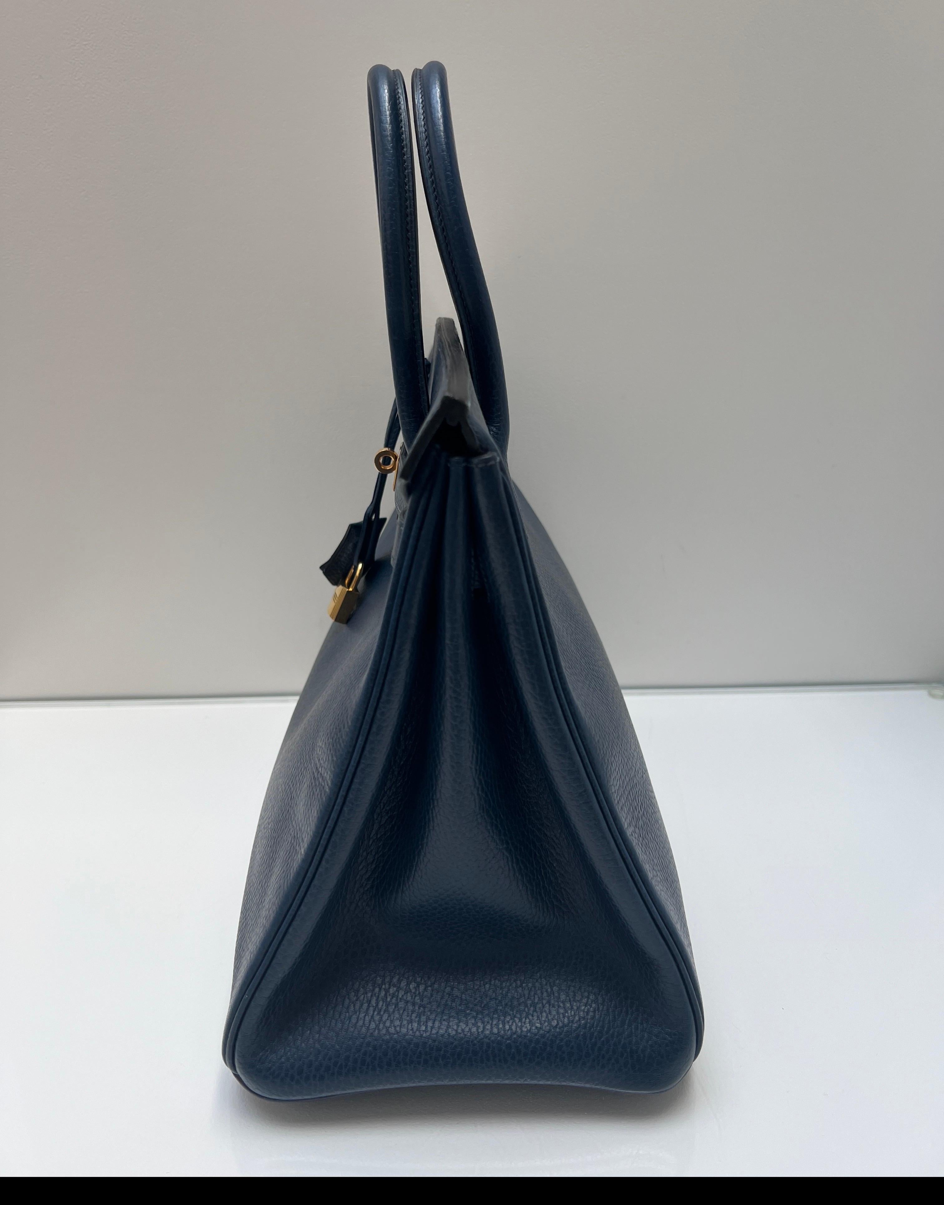 Hermes Sapphire Birkin 35 Bag For Sale 14