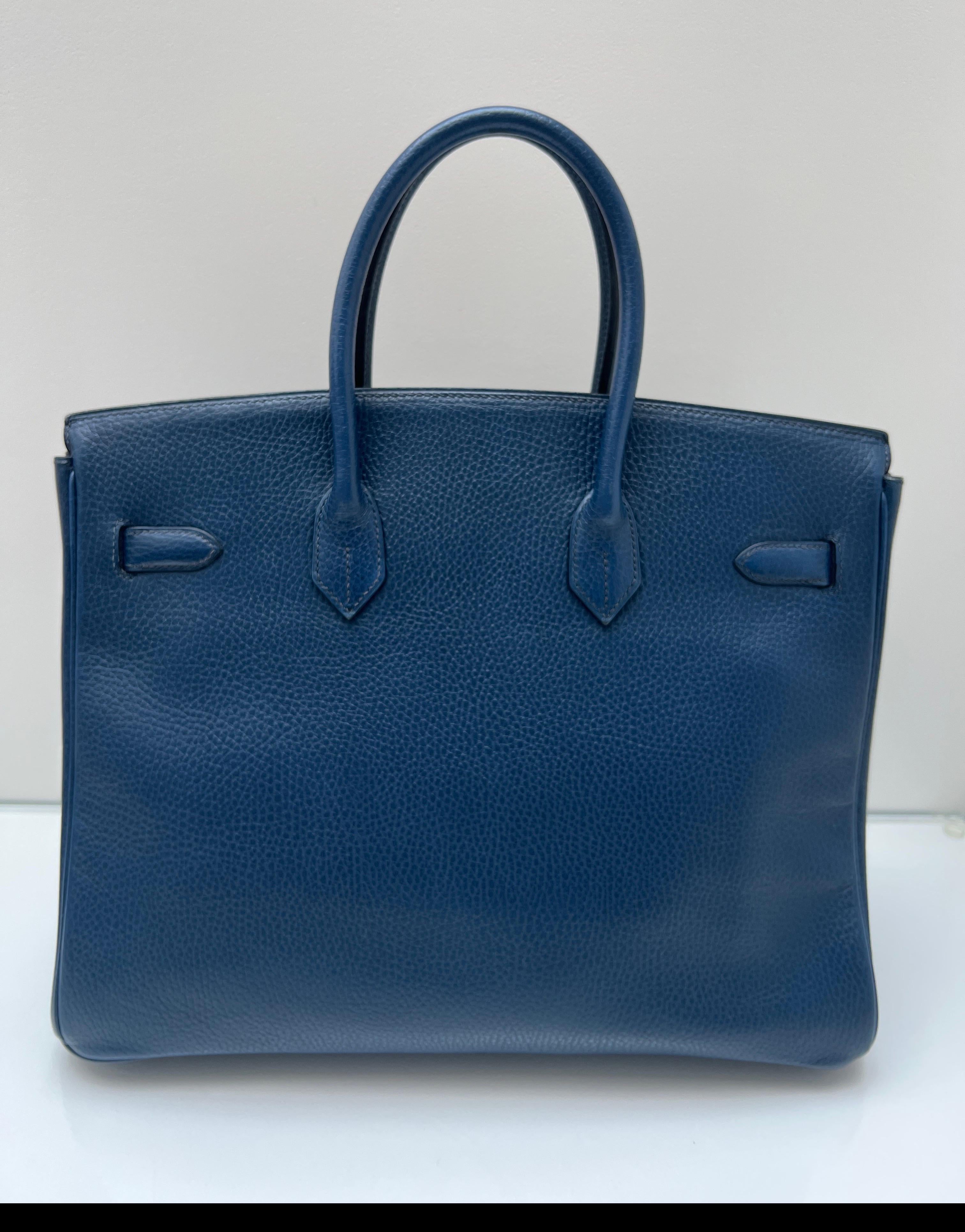 Hermes Sapphire Birkin 35 Bag For Sale 1