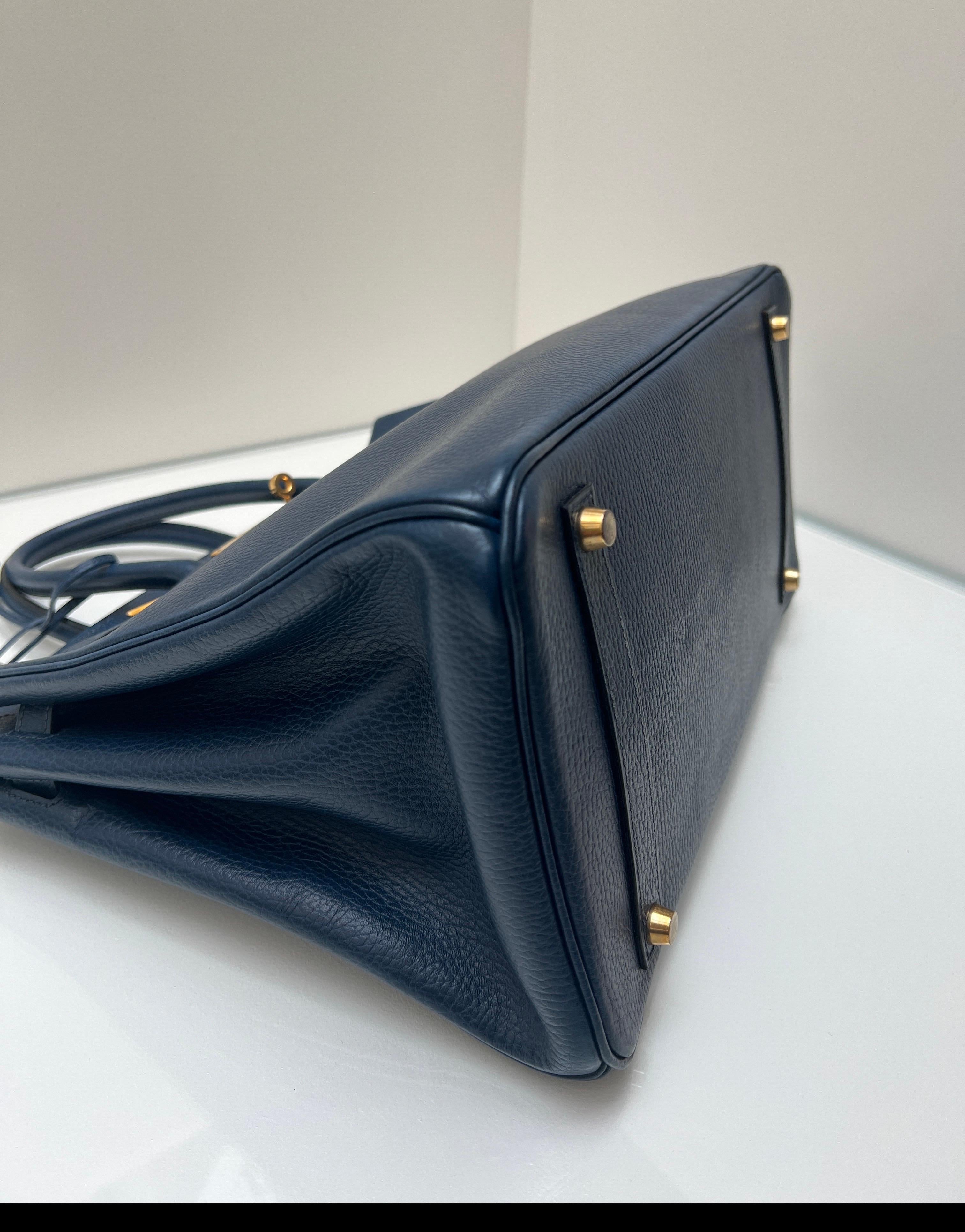 Hermes Sapphire Birkin 35 Bag For Sale 3