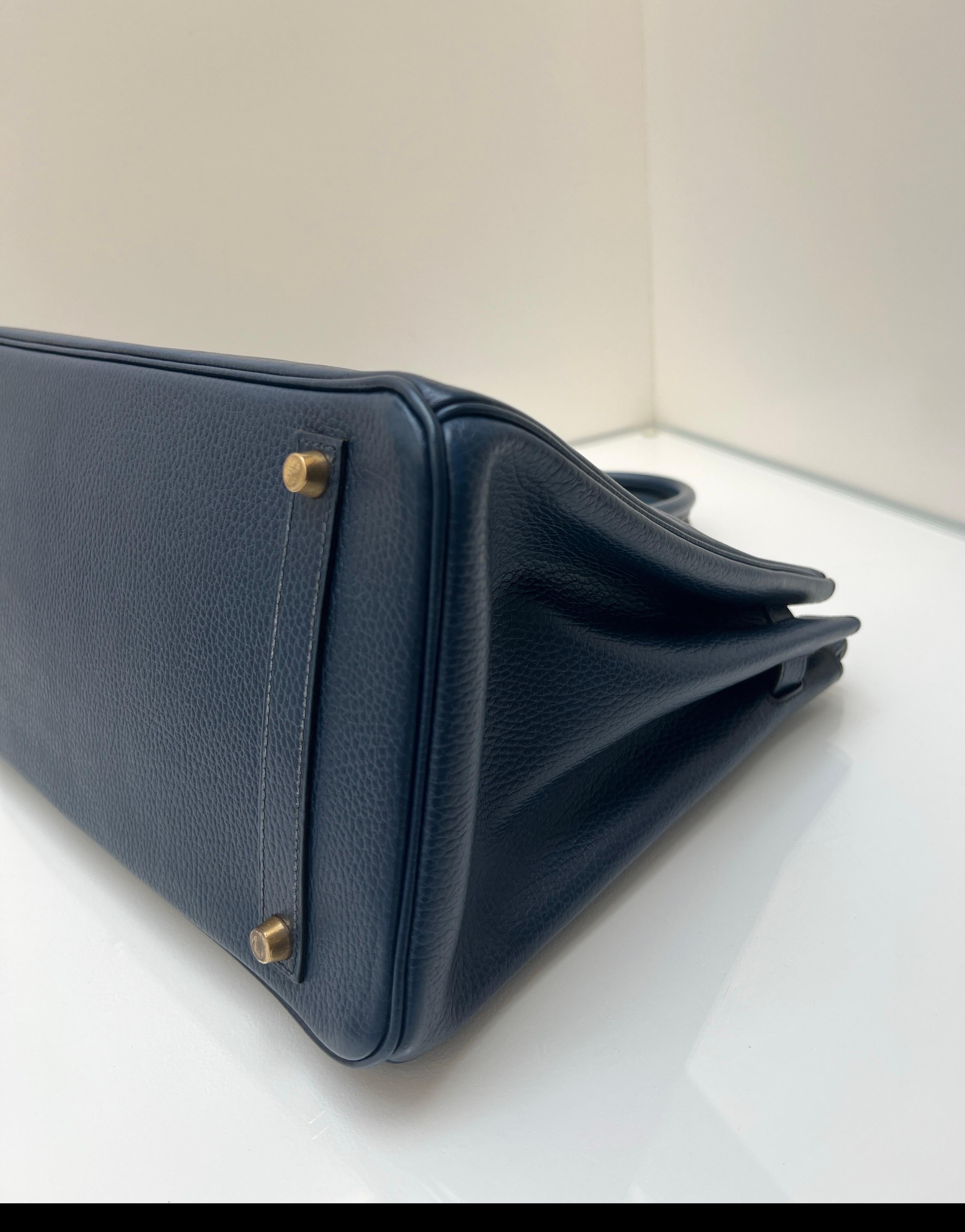 Hermes Sapphire Birkin 35 Bag For Sale 4