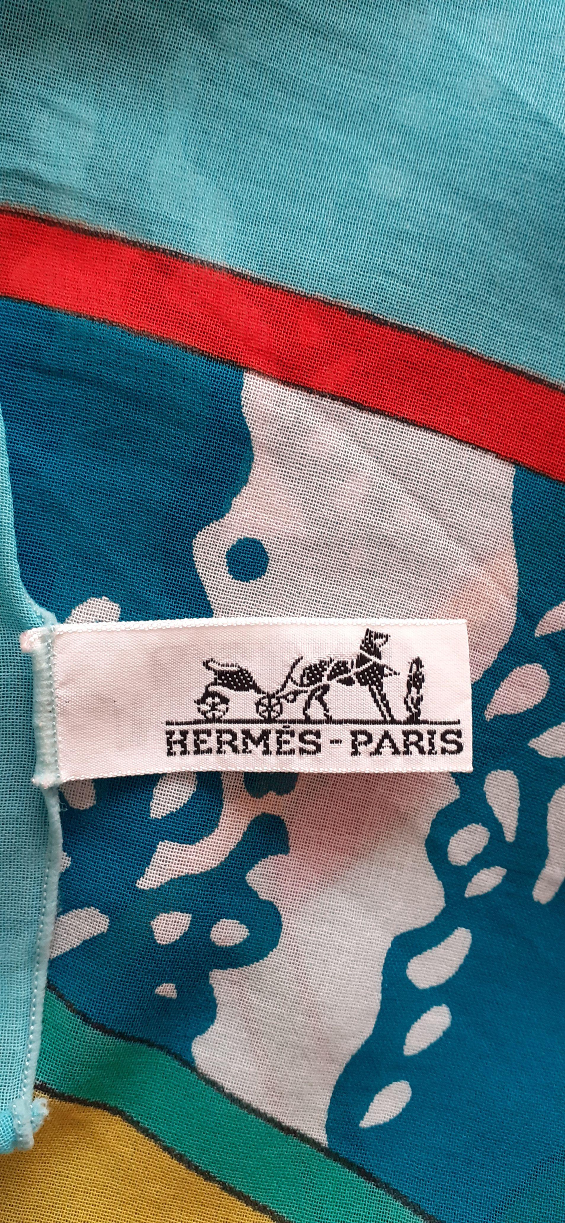 Sarong Hermès Paréo Windsurfers Print en coton en vente 5
