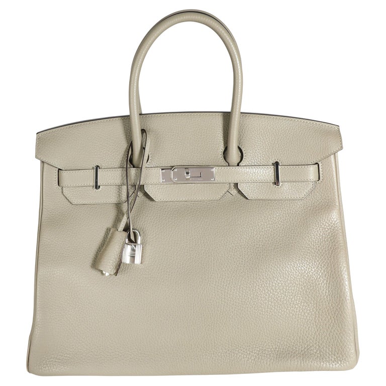 BIRKIN 35 ROUGE GARANCE COLOUR CLEMENCE LEATHER WITH PALLADIUM HARDWARE.  HERMÈS, 2005, Hermès Handbags, Jewellery