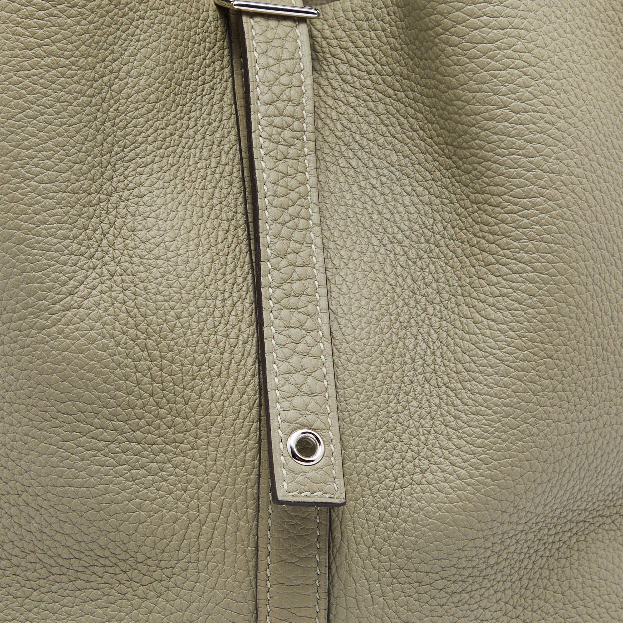 Hermes Sauge Taurillon Clemence Leather Picotin Lock 22 Bag 4