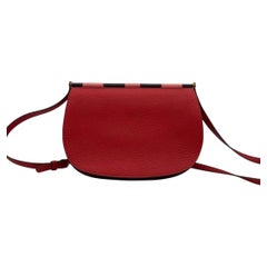 Hermès Saut Bag Clemence 25 shoulder bag Red leather Stamp D 2019
