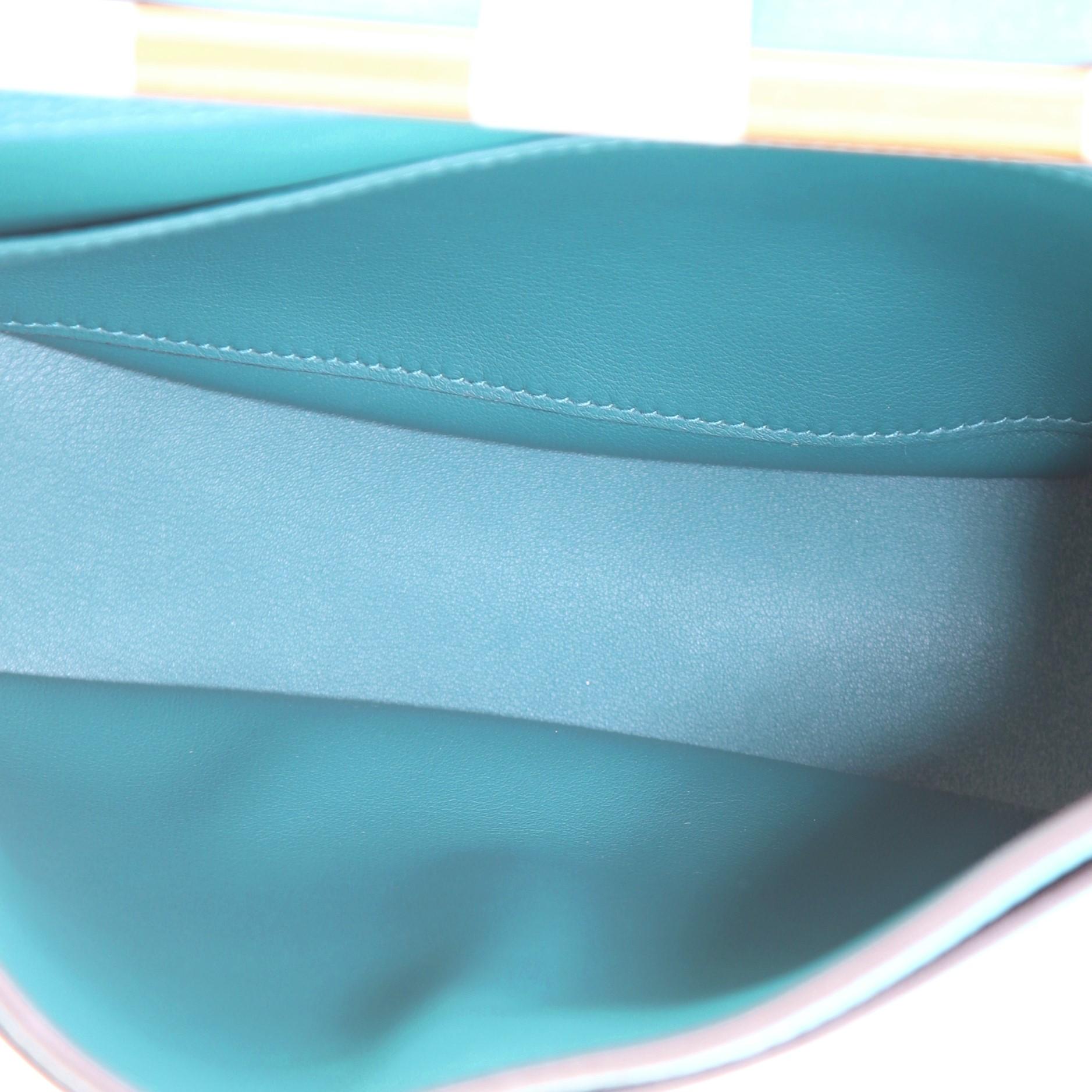 Blue Hermes Saut Bag Leather 25