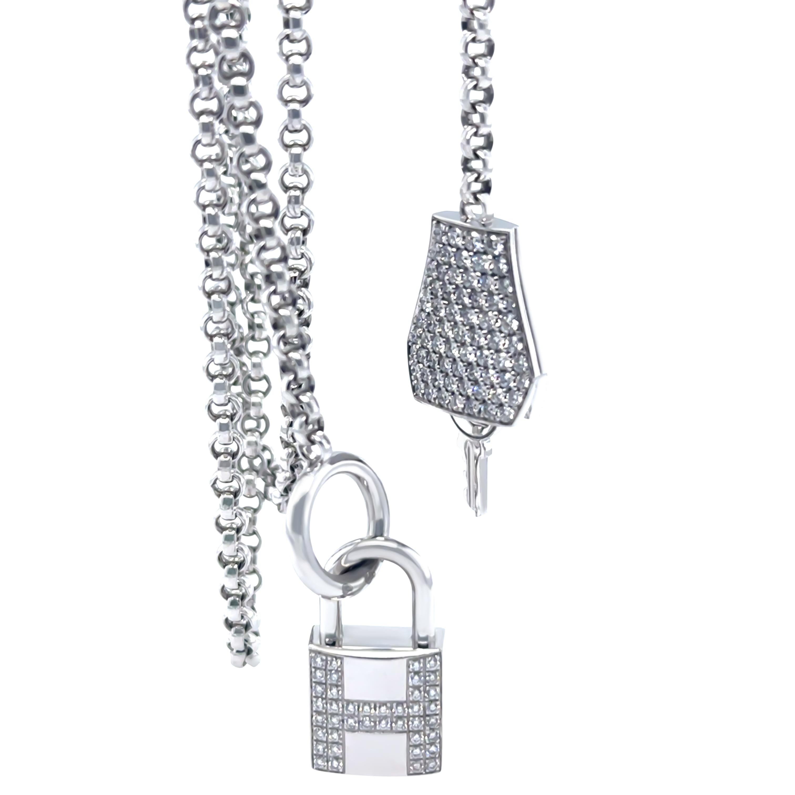 Hermès Sautoir Kelly Clochette Collana lunga con diamanti 1,83ct 55,65g In condizioni ottime in vendita a SYDNEY, NSW