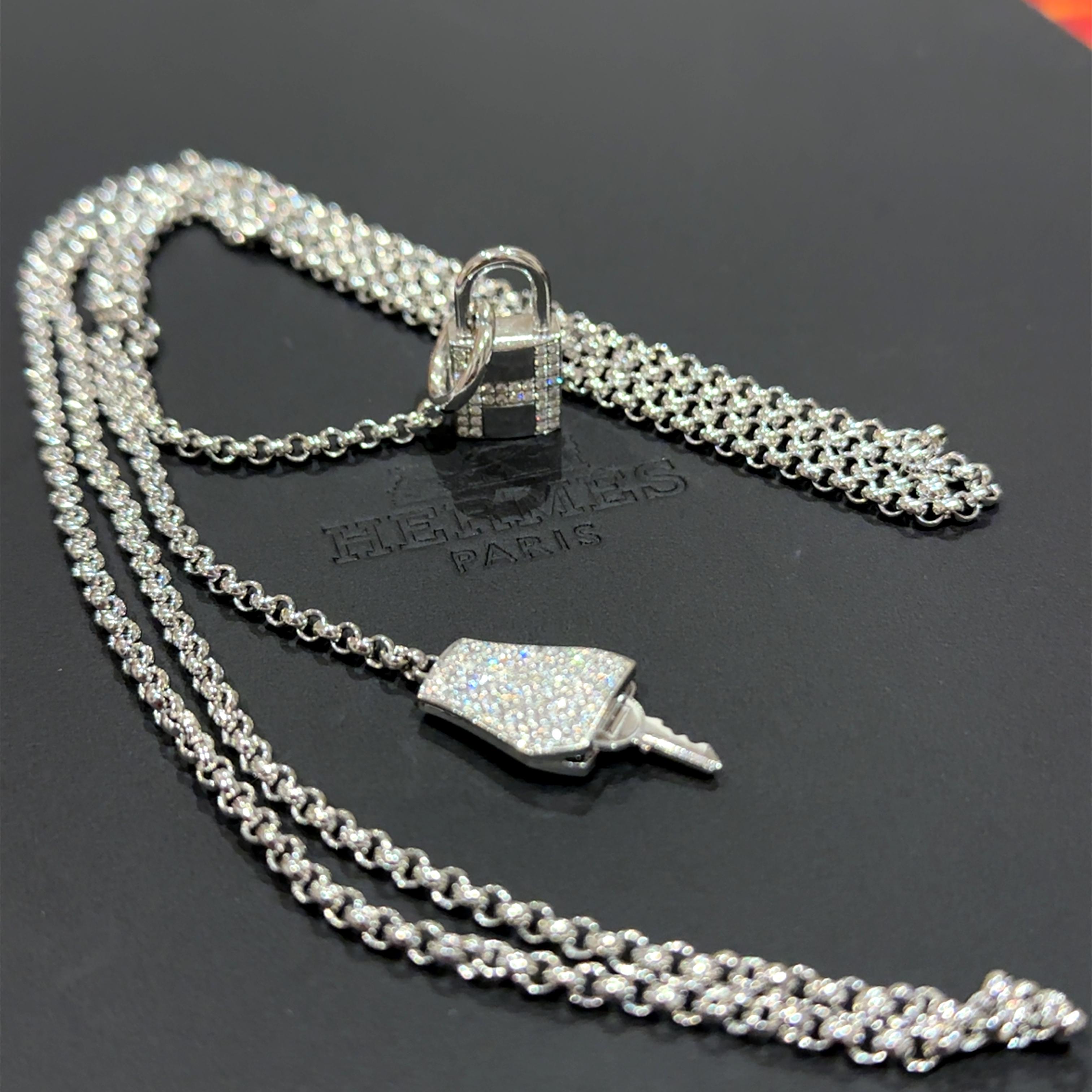 Donna Hermès Sautoir Kelly Clochette Collana lunga con diamanti 1,83ct 55,65g in vendita