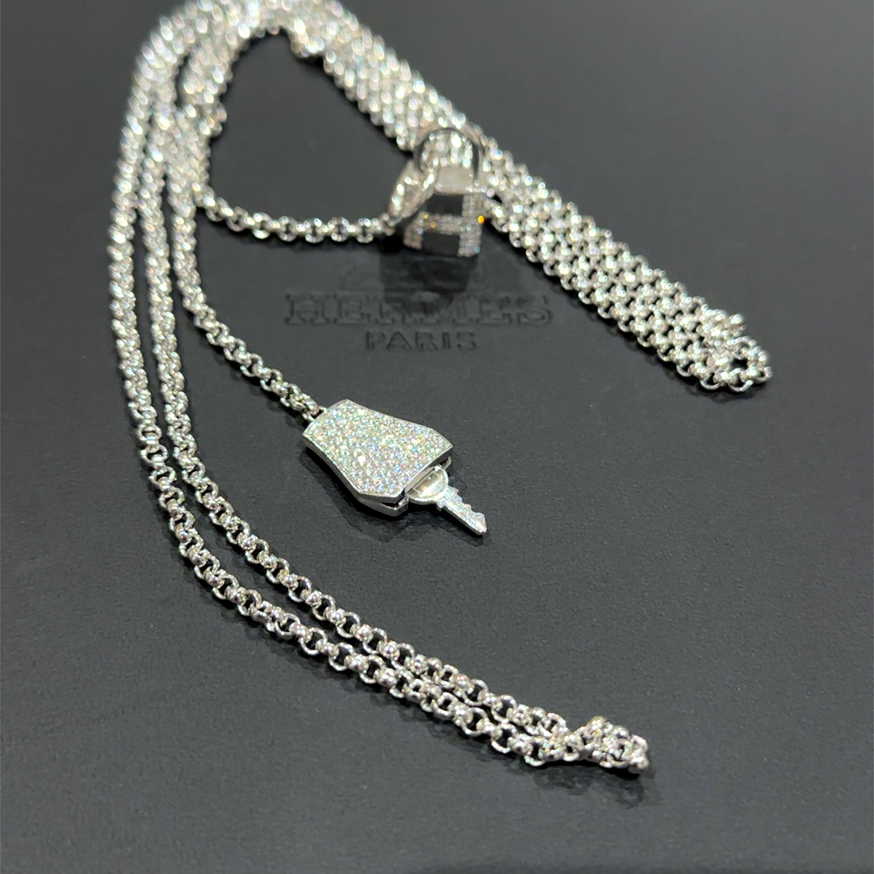 Hermès Sautoir Kelly Clochette Collana lunga con diamanti 1,83ct 55,65g in vendita 1