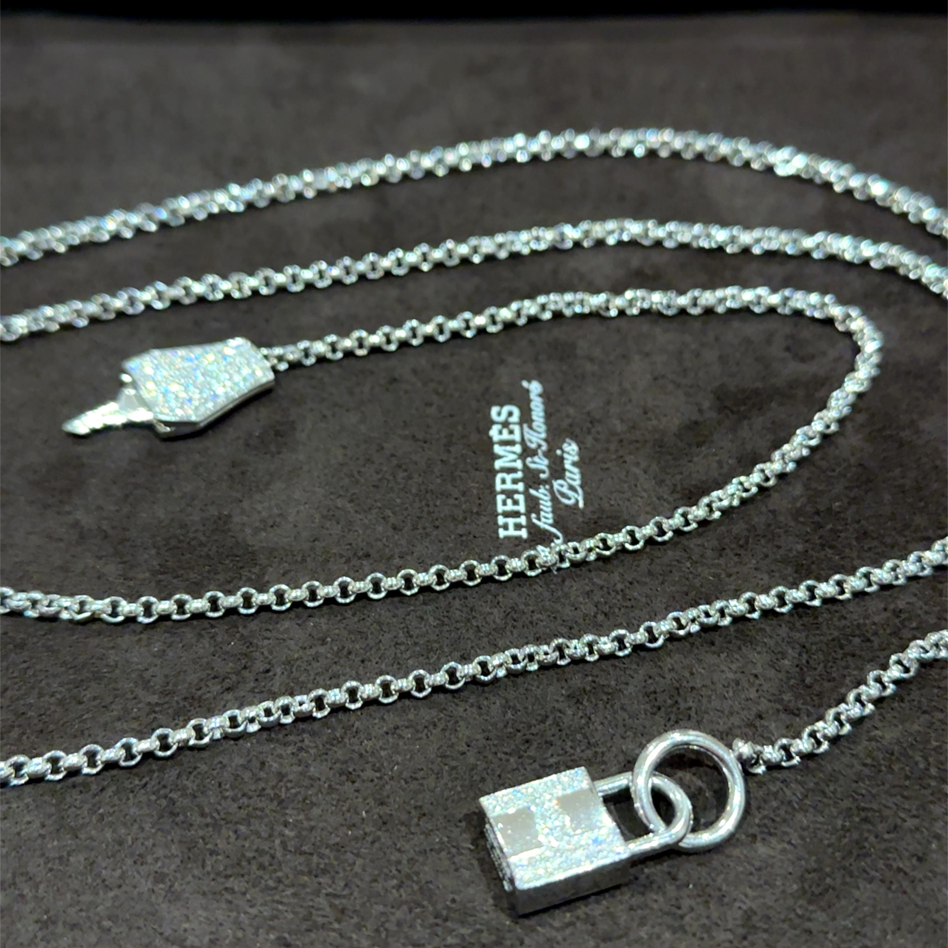 Hermès Sautoir Kelly Clochette Collana lunga con diamanti 1,83ct 55,65g in vendita 4